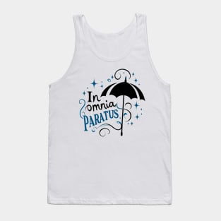 In Omnia Paratus - Umbrella and Scarf II - Typography Tank Top